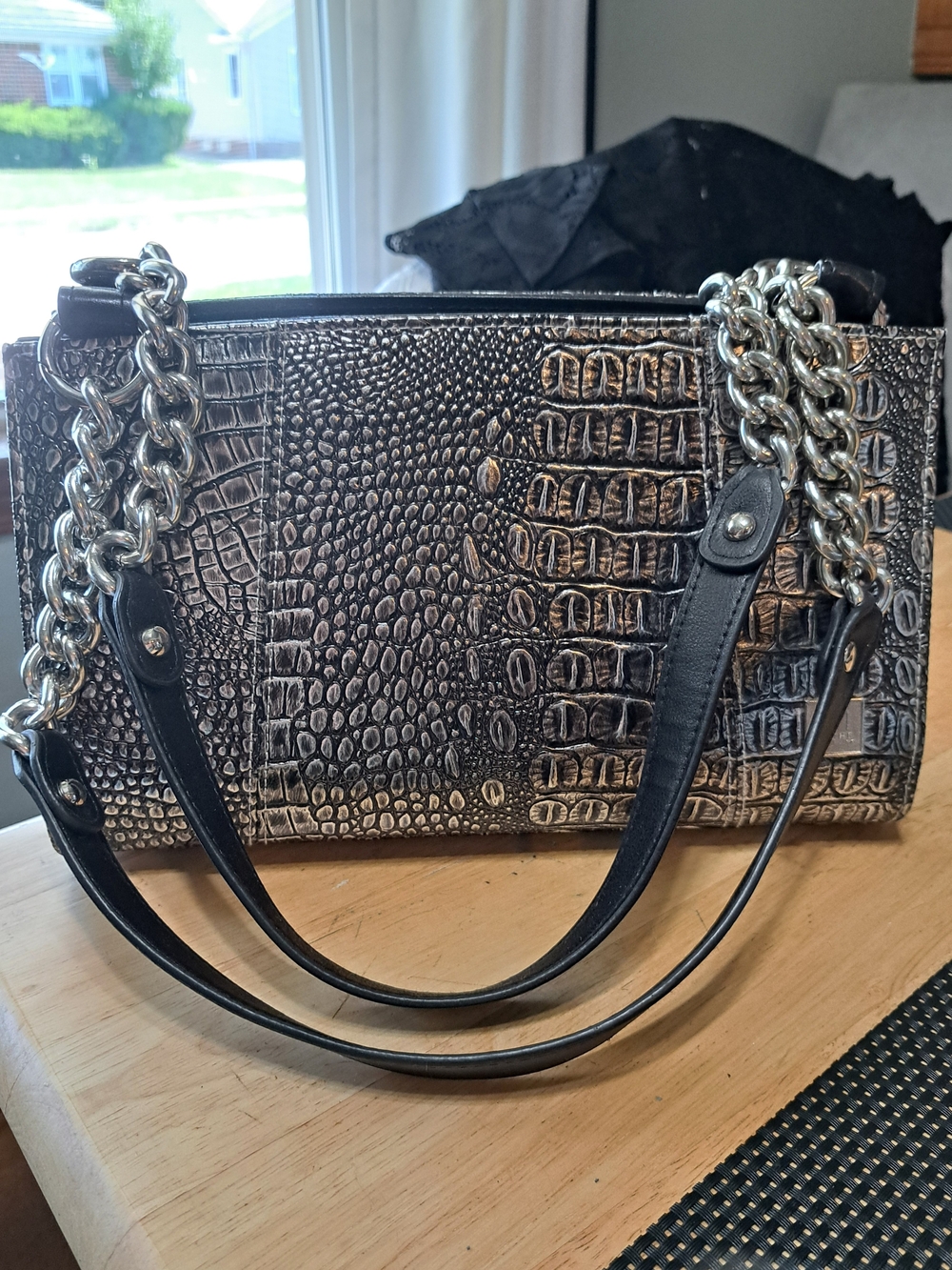 Cori Silver Classic Shell Miche Bag crocodile Embossed Vegan Leather